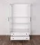 Vitrine Tellin 02, Farbe: Weiß / Weiß Hochglanz - Abmessungen: 190 x 90 x 40 cm (H x B x T)