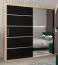 200 cm breiter Kleiderschrank mit 10 Fächern und 2 Türen | Farbe: Schwarz Abbildung