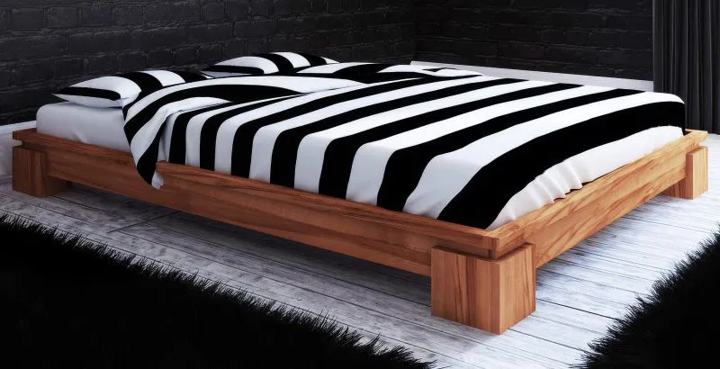 Einzelbett / Gästebett Tasman 02 Kernbuche massiv geölt - Liegefläche: 90 x 200 cm (B x L)