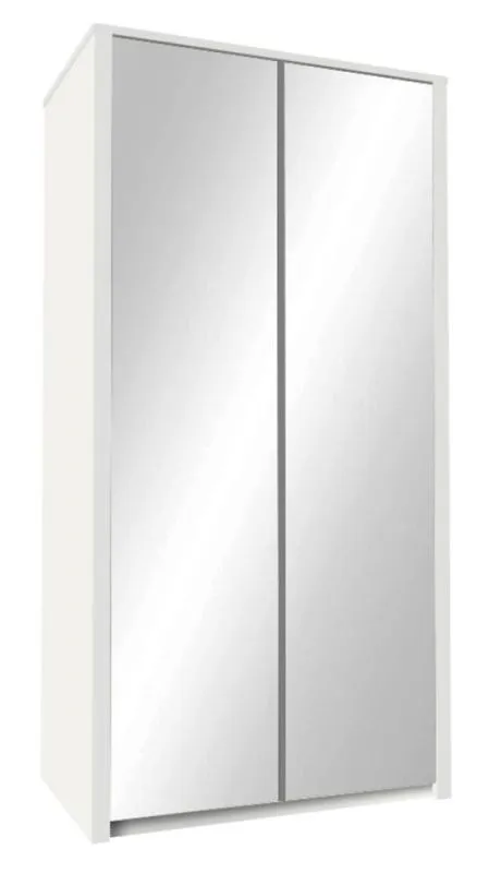 113 cm breiter Kleiderschrank mit 2 Türen | Farbe: Weiß Abbildung