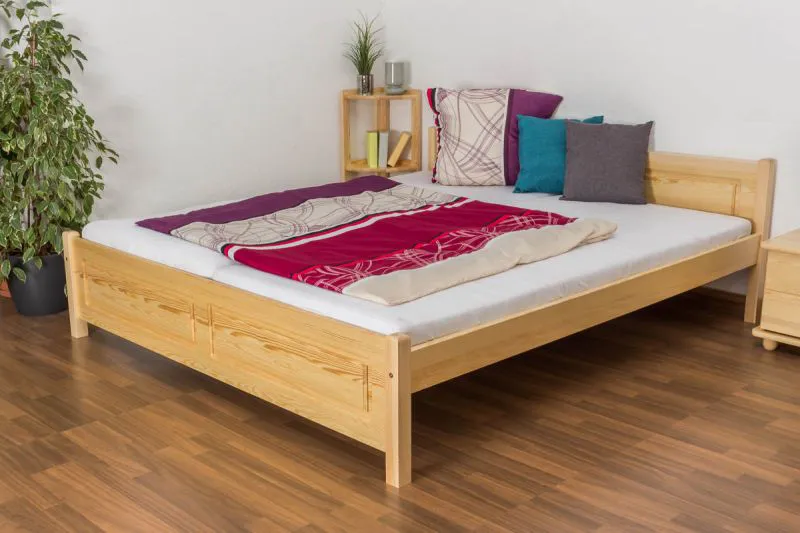 Jugendbett Kiefer massiv Vollholz natur 77C, inkl. Lattenrost - 180 x 200 cm (B x L)
