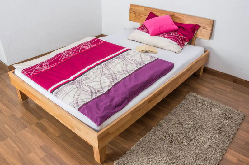 Jugendbett Wooden Nature 01 Kernbuche massiv geölt  - Liegefläche 140 x 200 cm (B x L) 