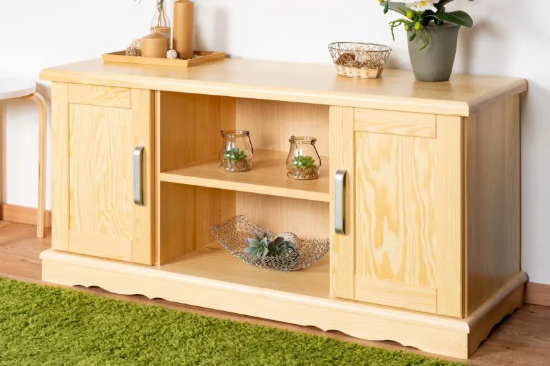 Kommode Kiefer massiv Vollholz natur Buteo 08 - Abmessung 56 x 120 x 40 cm (H x B x T)