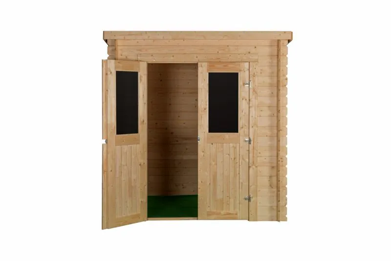 Holz-Gartenhaus 1,98 x 1,28 Meter (inkl. Dach) | Naturbelassen | Pultdach Abbildung