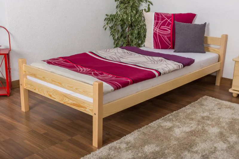Kinderbett 90 x 200 cm | Massivholz: Kiefer | Natur Lackiert Abbildung