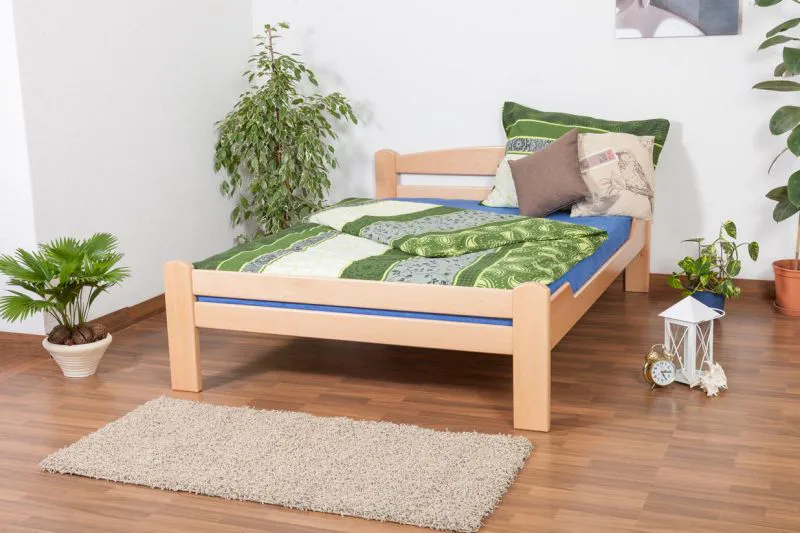 Holzbett 140 x 200 cm Buche massiv Natur Abbildung