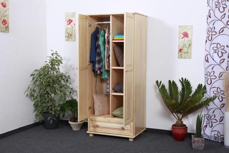 Echtholz-Schrank, Farbe: Natur 190x80x60 cm Abbildung