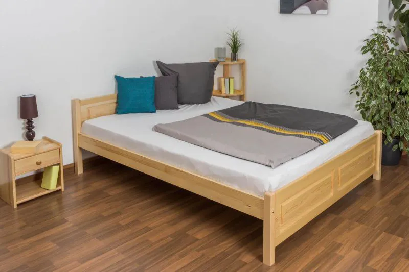 Holzbett 180 x 200 cm Kiefer massiv Natur Abbildung