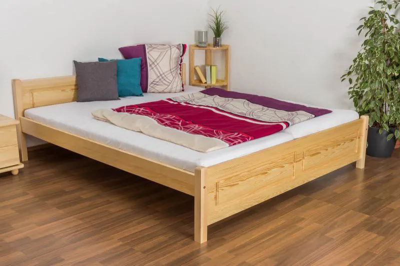 Bett Kiefer massiv 180 x 200 cm Natur Abbildung
