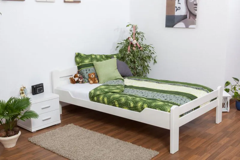 Holzbett Buche 120 x 200 cm Weiß Abbildung