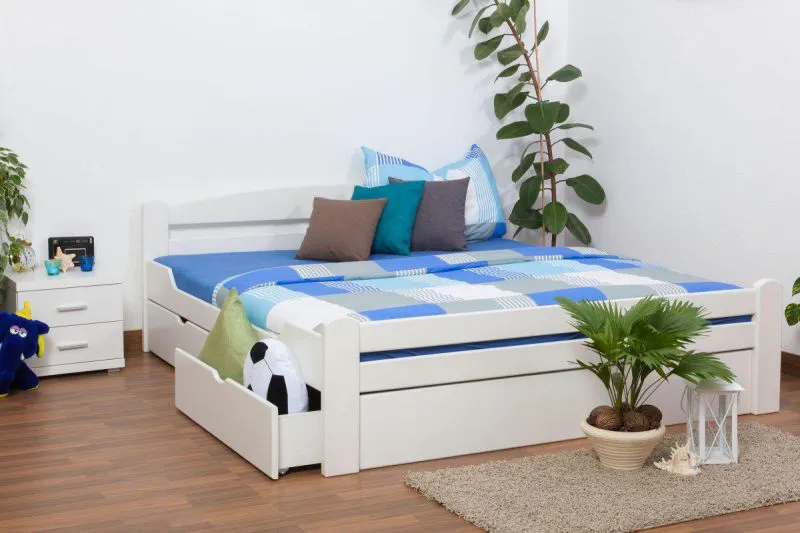 Bett 180 x 200 cm Buche Weiß Abbildung