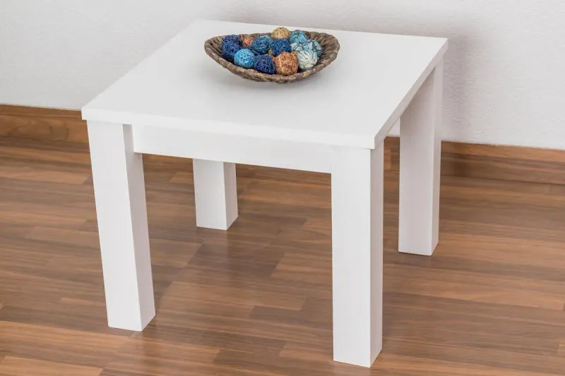 Couchtisch Kiefer Massivholz Farbe: Weiß 50x60x60 cm Abbildung