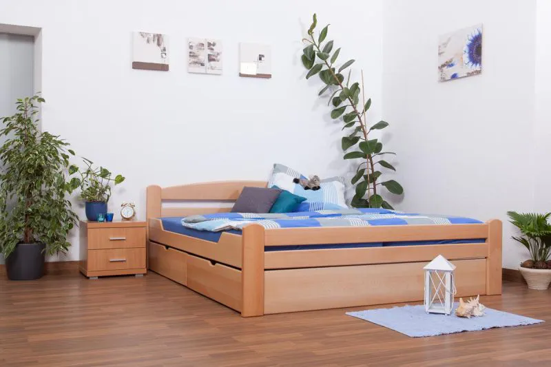 Bett 180 x 200 cm Buche massiv Natur Abbildung