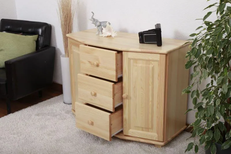 Sideboard, Kiefer massiv, Breite: 100 cm, Farbe: Natur Abbildung