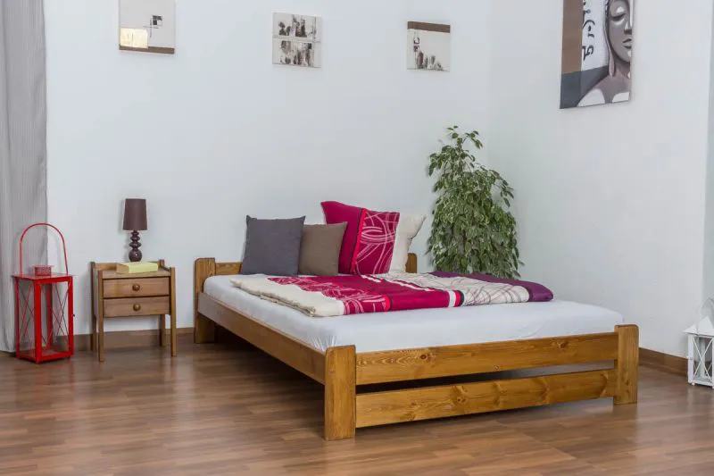 Kiefer Bett 140 x 200 cm Natur Abbildung