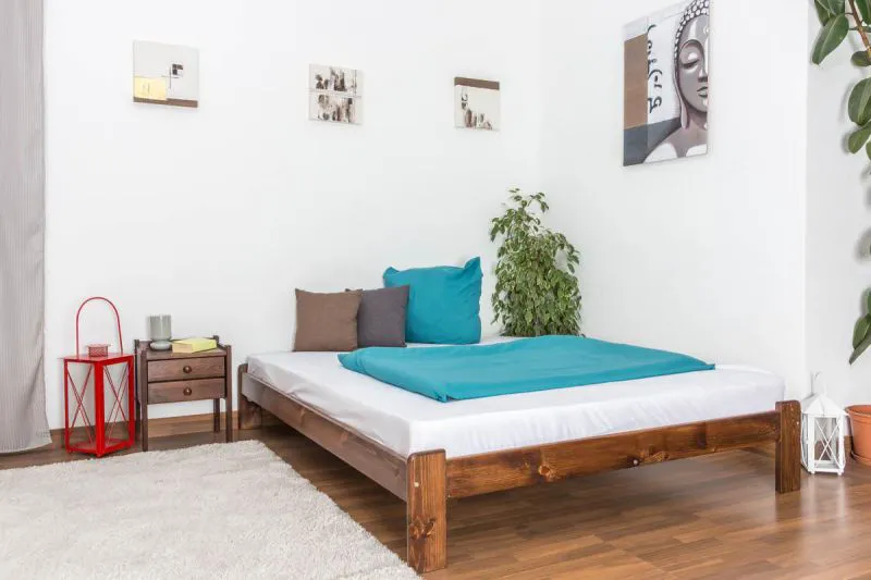 Kiefer Bett 160 x 200 cm Nuss Abbildung