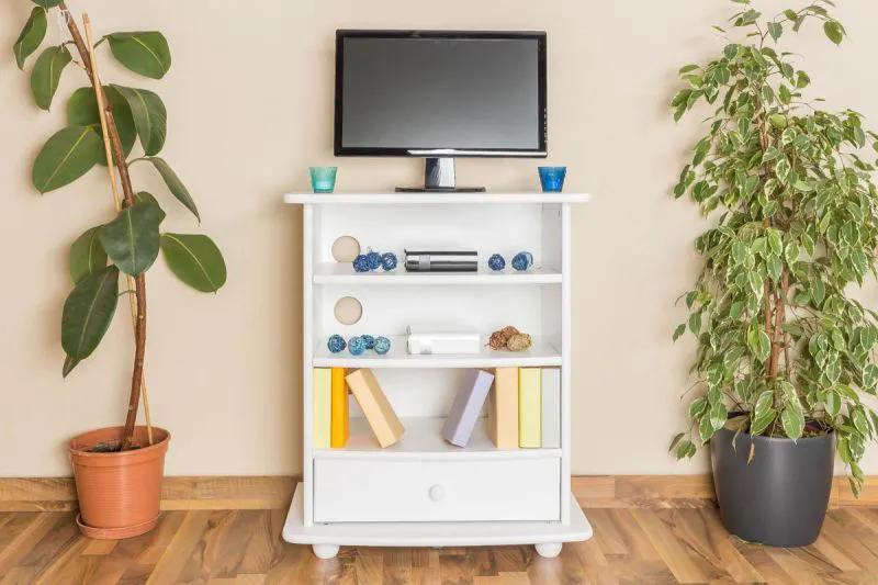 TV-Unterteil Massivholz Farbe: Weiß 84x72x44 cm Abbildung