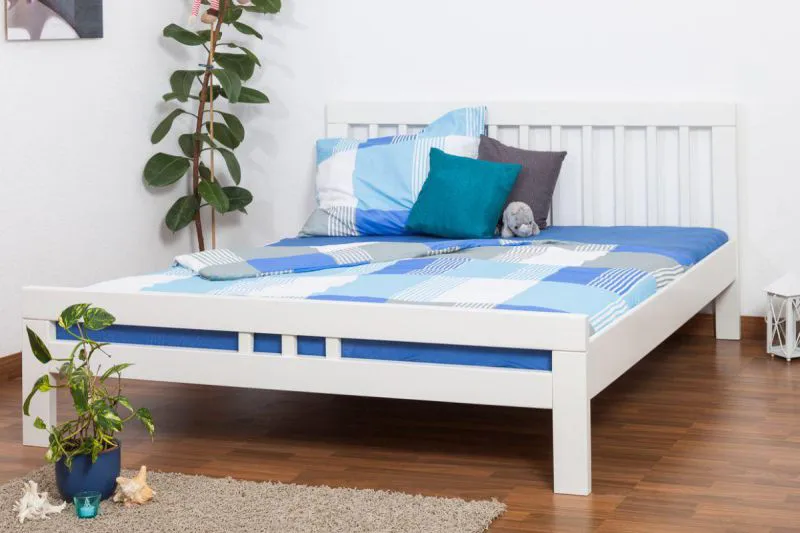 Buche Bettgestell 180 x 200 cm Weiß Abbildung