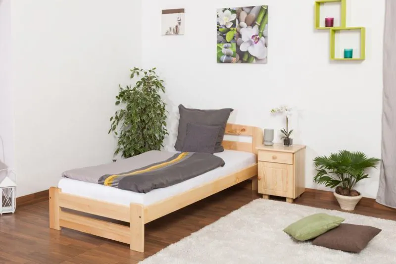 Massivholz Bettgestell Kiefer 160 x 200 cm Natur Abbildung