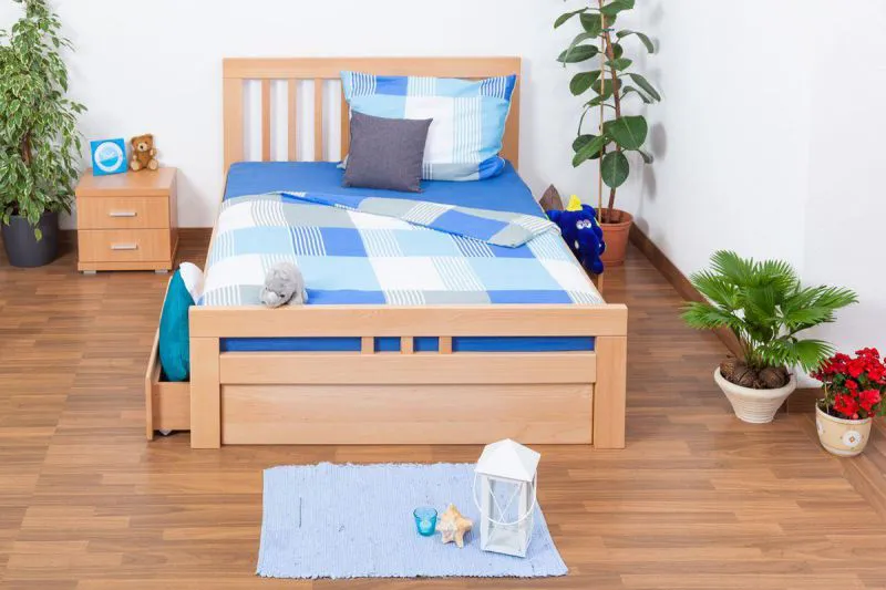 Holzbett Buche 140 x 200 cm Natur Abbildung