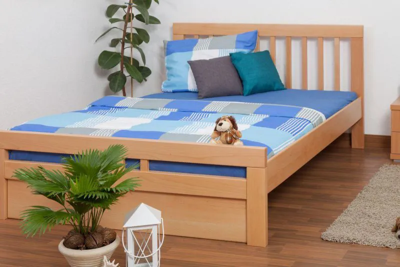 Buche Holzbett Bettgestell 160 x 200 cm Natur Abbildung
