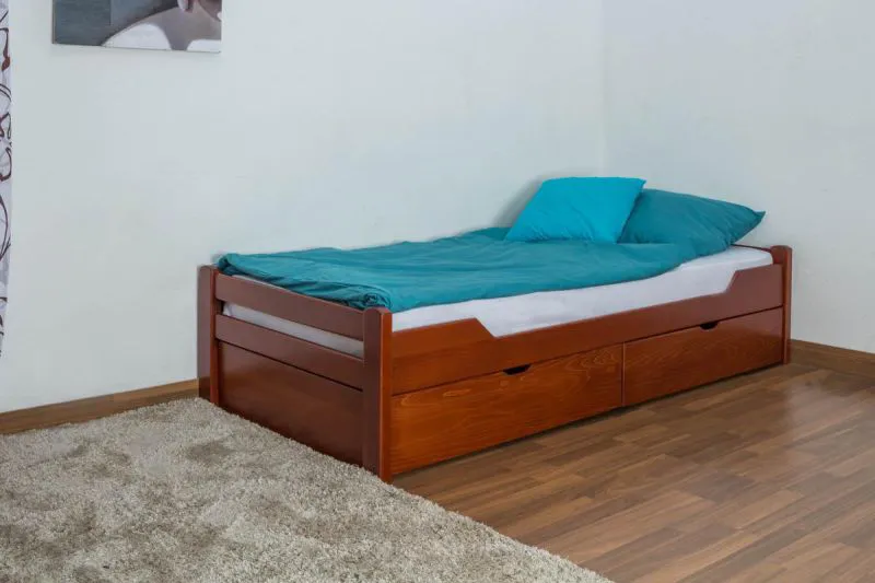 Buche Schubladenbett Bettgestell 90 x 200 cm Kirsche Abbildung