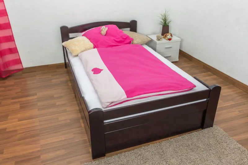 Buche Holzbett 120 x 200 cm Schokobraun Abbildung