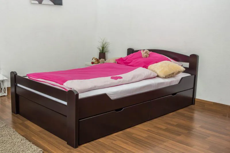 Holzbett Buche 120 x 200 cm Schokobraun Abbildung