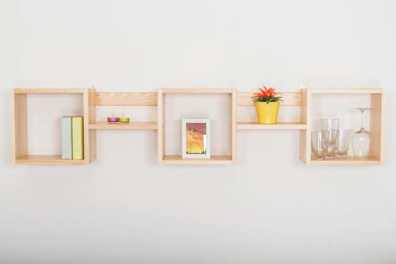 Bücherregal - 160 cm breit, Kiefer Holz-Massiv, Farbe: Natur Abbildung