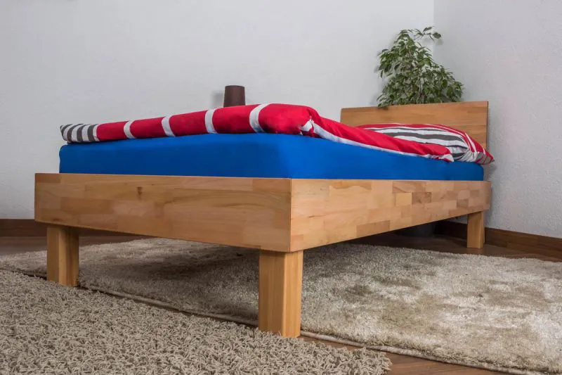Massivholzbett Kernbuche 90 x 200 cm geölt Abbildung