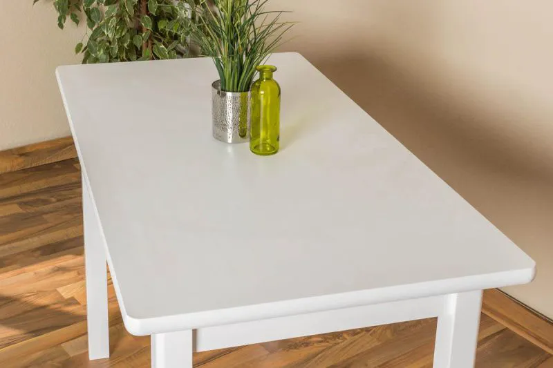 Esstisch Esszimmertisch 60x110 cm Kiefer massiv, Farbe: Weiß Abbildung