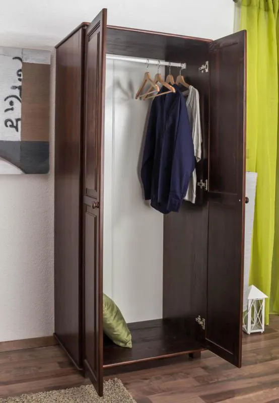 Schlafzimmerschrank, Farbe: Nuss 190x80x60 cm Abbildung