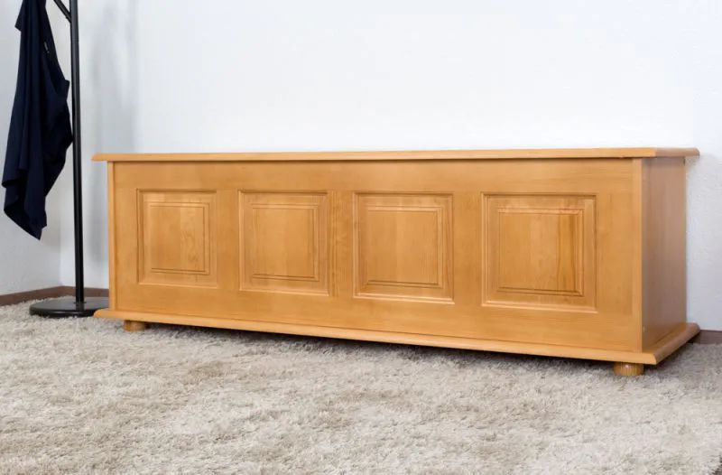 Truhe Kiefer massiv Vollholz Erlefarben 179 – Abmessungen: 50 x 154 x 46 cm (H x B x T)