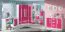Kinderzimmer - Kommode Walter 07, Farbe: Weiß / Rosa Hochglanz - 133 x 80 x 40 cm (H x B x T)