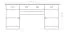 Schreibtisch Kiefer massiv Vollholz weiß Pipilo 19 - Abmessung 80 x 182 x 54 cm