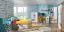 Kinderschrank, Farbe: Eiche Hellbraun / Weiß / Blau - 190 x 80 x 40 cm (H x B x T) Abbildung