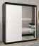 Schiebetürenschrank / Kleiderschrank Bisaurin 4C mit Spiegel, Farbe: Schwarz / Weiß matt - Abmessungen: 200 x 180 x 62 cm ( H x B x T)