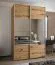 Kleiderschrank / Schiebetürenschrank | Farbe: Eiche Artisan | 11 Fächer | 2 Schiebetüren | 2 Kleiderstangen | Soft-Close | Spiegel | 245,5 x 160 x 64 cm