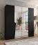 Drehtürenschrank | 2 Spiegeltüren | Farbe: Schwarz | 2 Fächer | Soft-Close | 2 Kleiderstangen | Griffe: Schwarz | Maße: 200 x 52 x 202 cm | Kleiderschrank | ABS-Kanten
