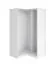Eckkleiderschrank Korpus | rechter Eckrahmen | Farbe: Weiß | Maße: 108,5 x 55 x 196 cm