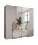 Drehtürenschrank / Kleiderschrank | Farbe: Kaschmir | Soft-Close-Funktion | 2 Spiegeltüren | ABS-Kanten | Griffe: Kaschmir | Maße: 200 x 52 x 202 cm | 2 Kleiderstangen