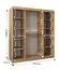 Kleiderschrank | Farbe: Walnuss | eine Spiegeltür | 1,8 Meter breit | Schiebetürenschrank | Aluminiumschienen | 10 Fächer | zwei Kleiderstangen | PVC-Furnier