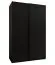 Kleiderschrank / Schiebetürenschrank | 10 Einlegeböden | 11 Fächer | 245,5 x 150 x 64 cm | 2 Kleiderstangen | Soft-Close | Farbe: Schwarz | 2 Schiebetüren