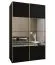 Kleiderschrank / Schiebetürenschrank | Farbe: Schwarz | 245,5 x 160 x 64 cm | 2 Schiebetüren | 11 Fächer | Soft-Close | Spiegel | 2 Kleiderstangen