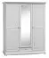 Drehtürenschrank / Kleiderschrank Gyronde 12, Kiefer massiv Vollholz, weiß lackiert - 190 x 156 x 65 cm (H x B x T)