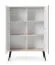 Wohnzimmer - Set A Makreb, 3-teilig, elegant abgerundete Kanten, moderner gerillter Korpus, Beine aus Metall in Schwarz, Soft Close, ABS