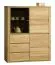 Vitrine Jussara 10, Farbe: Natur, Eiche teilmassiv – 150 x 124 x 42 cm (H x B x T)
