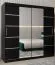 200 cm breiter Kleiderschrank mit 10 Fächern und 2 Türen | Farbe: Schwarz Abbildung