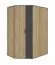 Jugendzimmer Eckschrank begehbar, Farbe: Grau / Eiche - Abmessungen: 195 x 145 x 95 cm (H x B x T) Abbildung