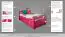 Einzelbett / Gästebett "Easy Premium Line" K1/2h inkl. 2. Liegeplatz und 2 Abdeckblenden, 90 x 200 cm Buche Vollholz massiv rosa lackiert